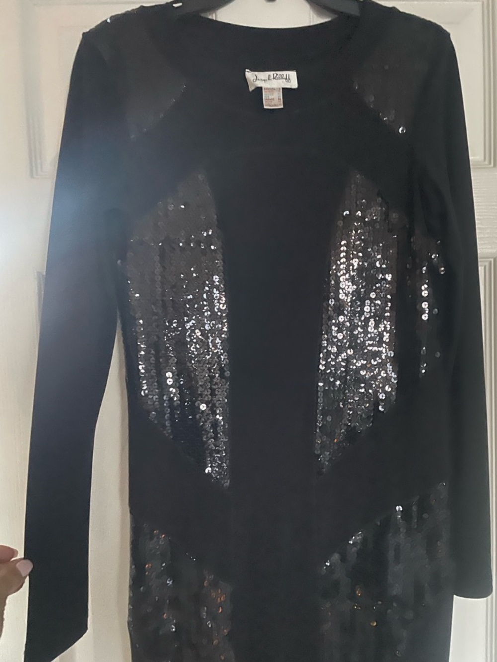 Joseph Ribkoff Black Sequin Long Sleeve Dress